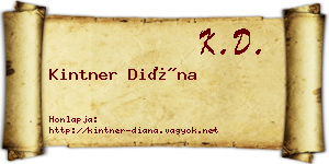 Kintner Diána névjegykártya